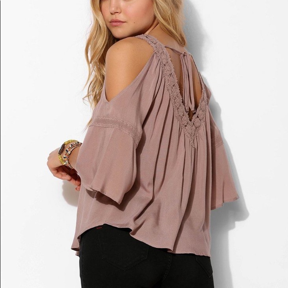 UO Staring at Stars Crochet Cold Shoulder Blouse